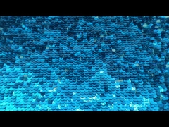 51“ Heldere Blauwe Shell Shape Sequin Embroidery Mesh-Stof voor Partij