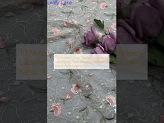 100% katoen Hoogwaardige borduurwerk kant stof bloemige elegante borduurwerk party luxe stijl