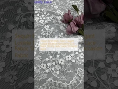 Sequin borduurwerk Stof Elegante Lusiate Adem Borduurde kant Stof Glinsterend Blaadje Luxe Gelegenheid Stof