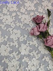 Het beige Katoenen van de de Stoffenpolyester van het Kleuren 3D Bloemen Geribde Kant Garen van Cording