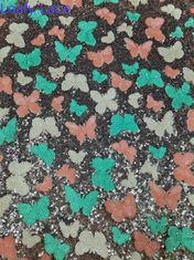 Piece Dye Flower Sequin geborduurde stof voor high-end modeontwerpers