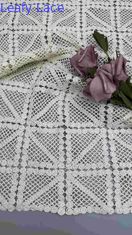 100% katoen ivoor GEO hoogwaardige geborduurde kant stof volle breedte voor mode vrouwen kleding
