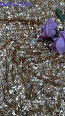 50 Inch Bruin Kleur Hoogwaardige Glanzende Vierkante Sequin Netten Borduurwerk kanten Kleding Stof Voor Avond Kleding