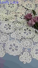 100% katoen ivoor bloemen elegant ontwerp zacht handgevoel geborduurde kant stof volle breedte voor mode kleding
