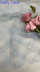 100% Nylon Full Width Light Blue Color Tulle Mesh Borduurwerk Stof Duurzaam