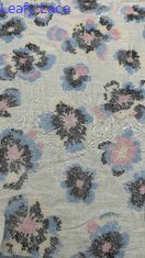 Volle breedte borduurstof met kleurrijke bloemenpatronen met kralen op 100% Rayon grondstof voor mode avondjurk