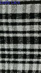 Loftige Luxury Sequin geborduurde stof Nieuwe collectie Plaid Style Fashion Show stof