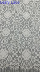 Bladgeborduurde kant weefsel elegante witte voor mode show jurk