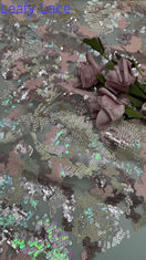 Sequin kant weefsel bladse sequin bloemige elegante en ademen geborduurde kant weefsel luxe gelegenheid weefsel
