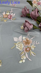 3D Flower Stof Sequin Elegant En Adem Mesh kant Stof Luxe Gelegenheid Avond Stof