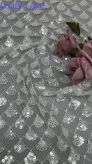 Bladeren 3D Flower Stof Sequin Elegante Mesh Spit Stof Luxe Gelegenheid avond Stof