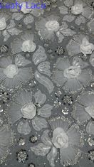 Perlen geborduurd kraaldoek weefsel mesh doek bloemige elegante doek kraaldoek weefsel luxe gelegenheid weefsel