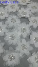 Franse Chantilly kant stof voor Mesh Breathe 3D-Floral Premium kant Sequin stof Luxe