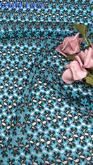 Cotton Embrroidered Fabric Blue And White Knitted Hollow-up For New Collection For Gowns