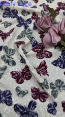Vlindersequin geborduurde weefselnetsen kanten Nieuwe collecties voor kleding Kledingjurken mode design