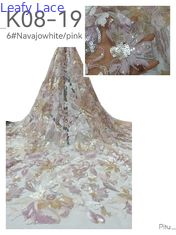 Leafy New Arrval Sequin geborduurd weefsel 3D Flower Mesh Ground voor damesjurken Fashion Design