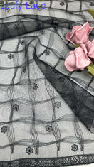 Luxe geborduurde gaas kant pure zachte tule met delicate bloemen steken voor elegante avondjurken