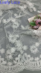 3D geborduurde bloemen kant met mesh artistieke meerlagige textuur voor verklaring avondjurken