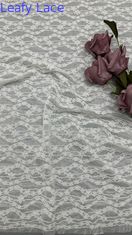 Wit geborduurde kant voor elegante bloemenpatronen 100% polyester voor koninklijke en romantische jurken