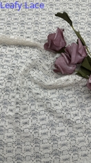 100% Katoen Wit Kant Geborduurd Holle Effect Voor Bruiloft Avondfeest Kleding