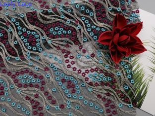 49 duim kleurde 3D Bloemenstof van het Luxekant voor Vrouwelijke Kleding