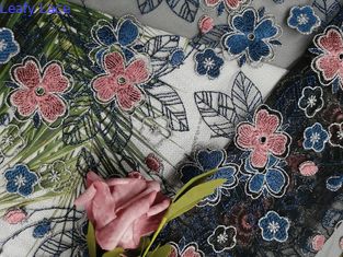 Gekleurd Kant 80 Yards van de Marine de Roze Polyester van Lurex Stoffen