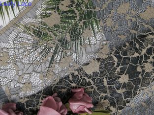 Gerecycleerde 142CM 2 Kleuren Tone Green Corded Lace Fabric