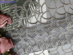 Grey Allover Cutwork Geometric Embroidered-Kantstof
