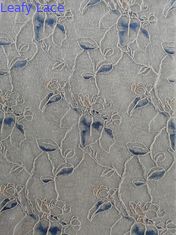 Stof van Lurex de Bloemen Geborduurde Tulle