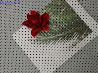 Zwart Dot Flocking Tulle Mesh Flocked Mesh Fabric