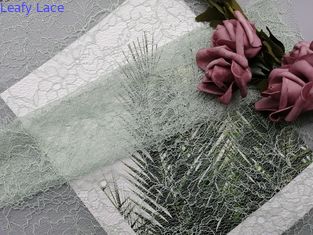 100% Aangepaste Kleur Geborduurde Stof van het polyester de Geribde Kant Stof
