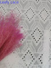 Diamond Pattern Lace Eyelet White-de Katoenen Stof van Broderie
