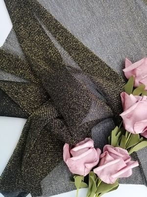 Gouden Lurex Mesh Tulle Metallic Lace Fabric voor Vrouwelijk Baserend Overhemd
