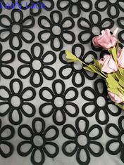 Grote Bloemen van het Katoenen 100% het Kantstof Zijdeborduurwerk