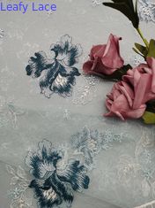 Gekleurd Mesh Embroidered Lace Fabric For Dame Garment