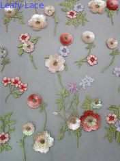 3D Kleurrijke Lovertje Geborduurde Stof van het Stoffen Bloemenseuqin Geparelde Kant