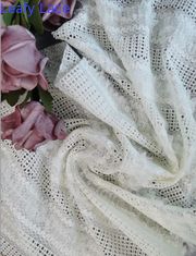 Witte Bruids Geborduurde van de het Huwelijkstoga van de Kantstof Elegante de Kledingsstof