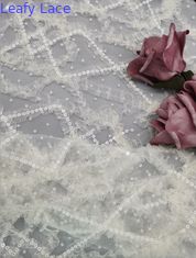 3D het Kantstof van Tulle van de Bloemlovertje Geborduurde Stof Bruids Netto met Lovertje