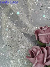 Gouden Bruids Mesh Sequin Embroidered Fabric Sequin-Kantstof