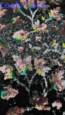 Sparkling Knited  Embroidered Sequin Fabric Roll For Dress Decoration