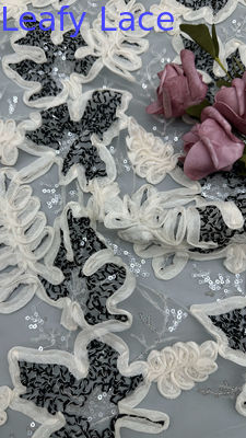 100% Polyester Sequin Embroidered Fabric Breathe And Elegent Wedding Party Sequin Fabric