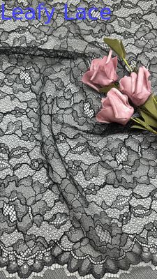 Black Embroidered Lace Fabric District Patterns New Collection For Party Wedding Dresses Clothing