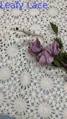 Sun Design Leafy Corded Lace Fabric Hollow-up Circle for Evening Dresses Summer Clothing