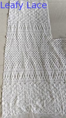 Leafy Lace Embroidered Stripe Pattern Lace Customized Design Breathe And Elegant Gown