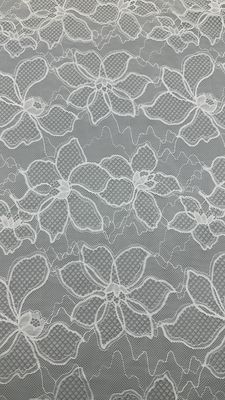 White lace Fabric High Luxary Hollow-up Elegant Cloth for Bridal Beauty Wedding Party Gown