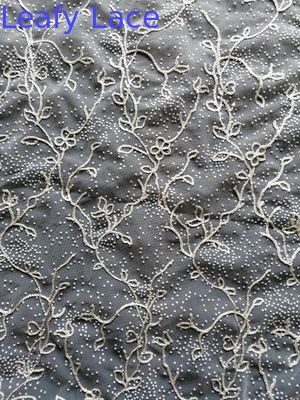 Polka Dot Embroidery Flocking Flocked Mesh Fabric Floral Lace