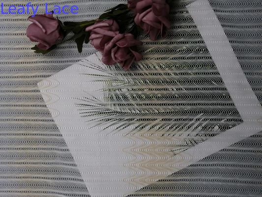 100 Yards 145cm Geometric Corded Lace Fabric Ivory Bridal Lace Fabric