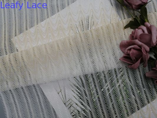 100 Yards 145cm Geometric Corded Lace Fabric Ivory Bridal Lace Fabric