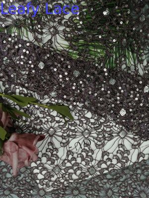 Metallic Glitter Lace Sequin Embroidered Fabric Chemical