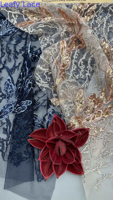 Sequin Vintage Inspired Embroidered Lace Baroque Floral Patterns For Regal And Romantic Formal Gowns